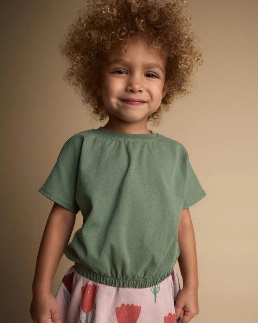 Toddler Girl Cinched-Waist Top - Olive