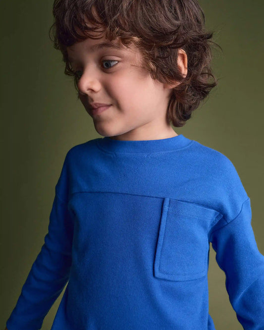 Toddler Ribbed Long-Sleeve Pocket Tee - Royal Blue