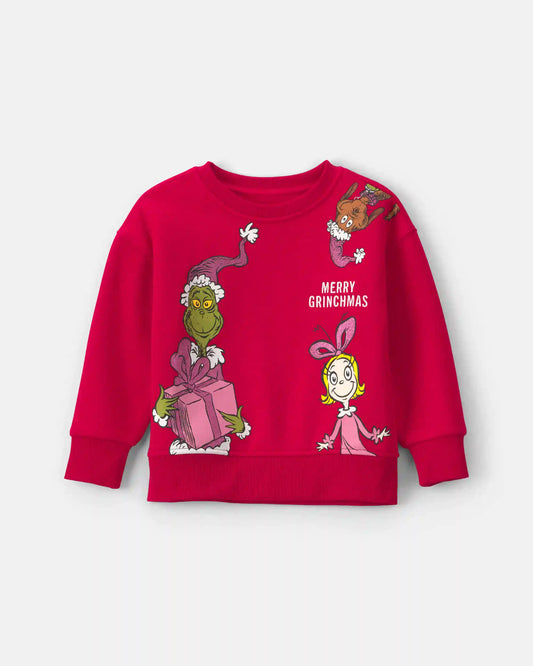 Toddler Girl Dr. Seuss™ The Grinch Christmas Fleece Pullover Sweatshirt - Red