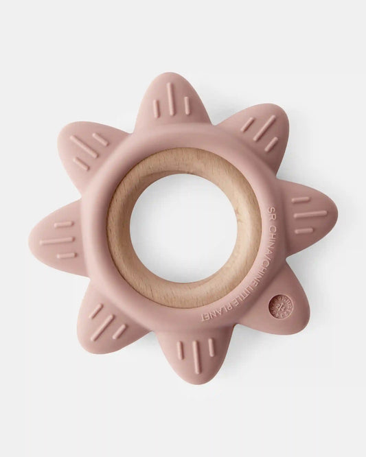 Baby Little Planet Silicone & Wood Teether - Pink