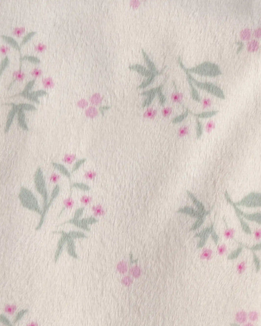 Baby Floral Plush Blanket - Purple/Ivory