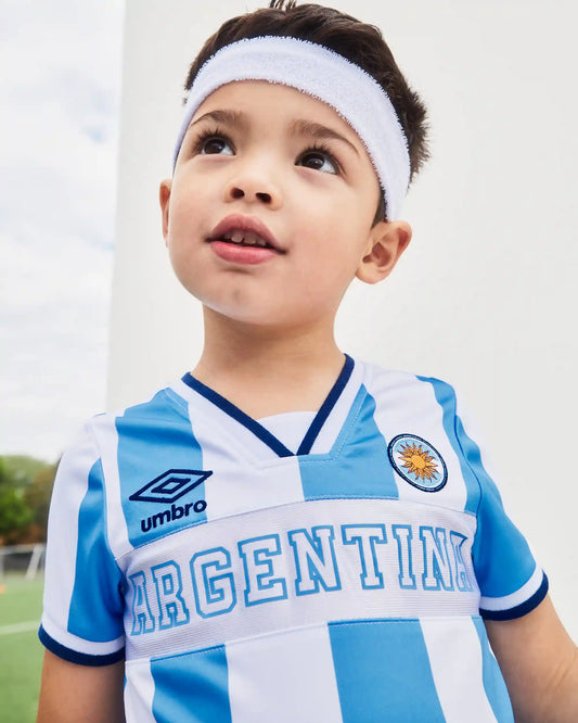 Kids Umbro Argentina Soccer Jersey - Light Blue/White