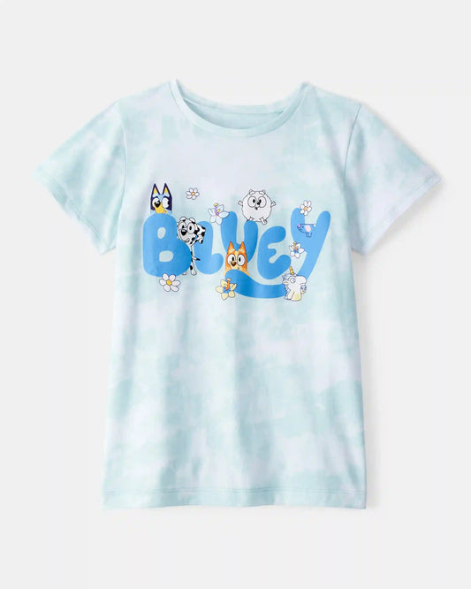 Girls Bluey™ Tie-Dye Short-Sleeve Graphic Tee - Blue/White