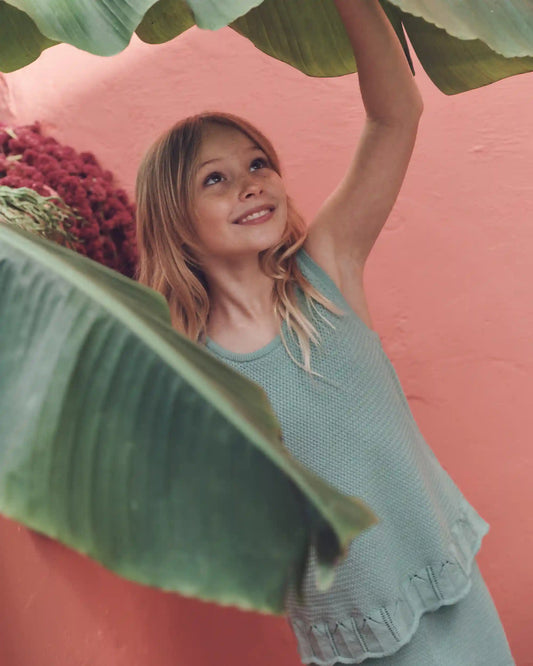 Girls 2-Piece Organic Cotton Knit Top & Short Set