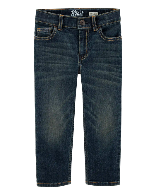 Baby Faded Dark Wash Straight-Leg Jeans