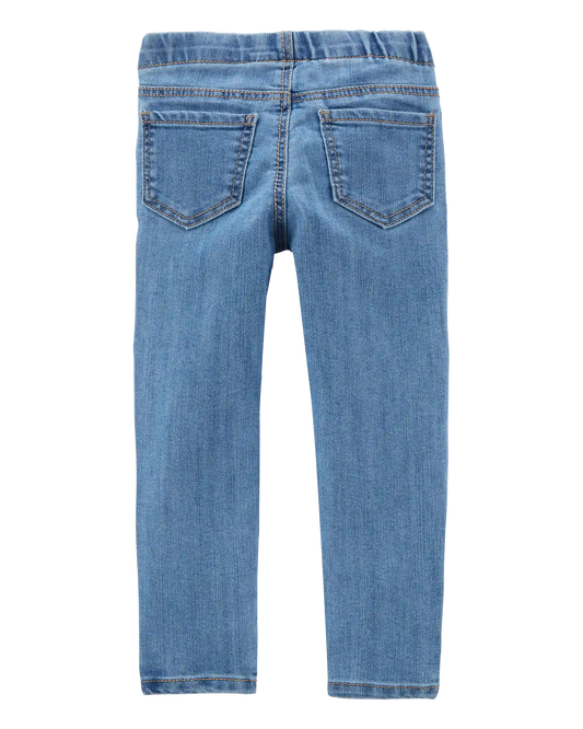 Baby Girl Medium Wash Elastic-Waist Jeggings