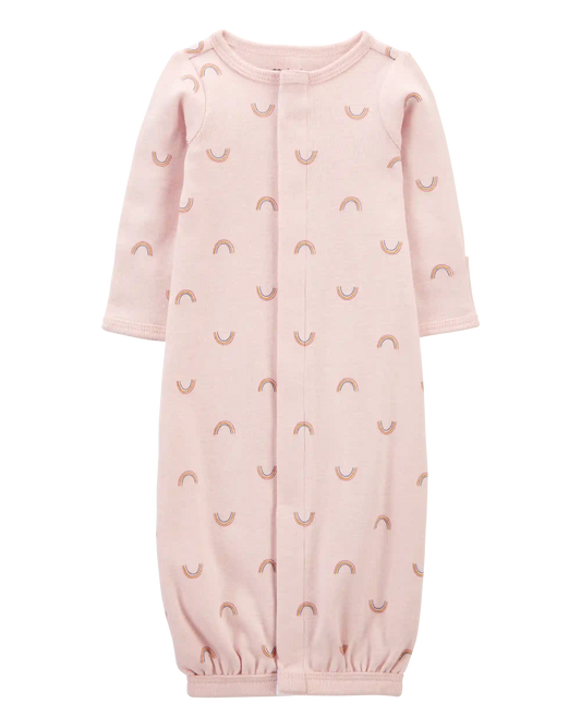 Baby Girl Preemie Rainbow Cotton Sleeper Gown