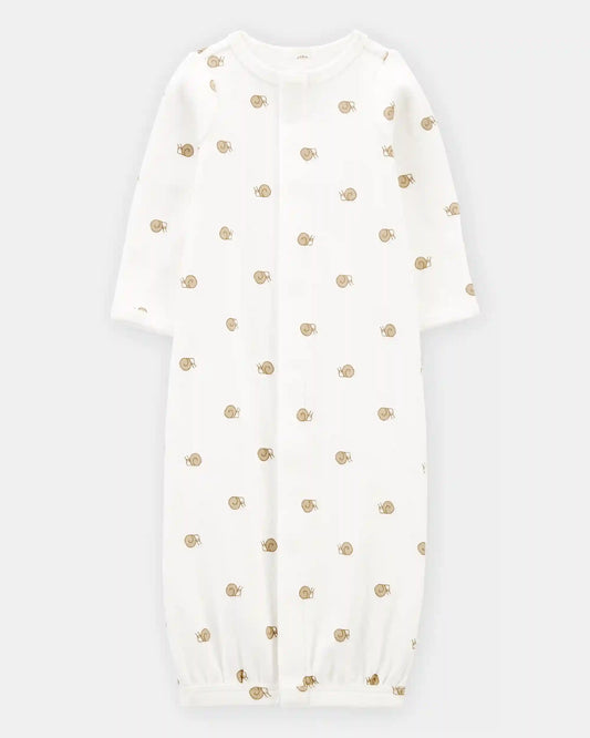 Baby Preemie Snail Cotton Sleeper Gown