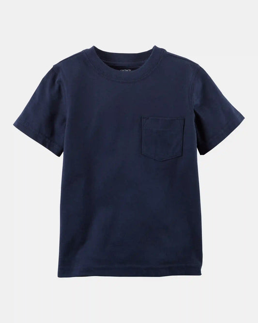 Baby Solid Short-Sleeve Pocket Tee - Navy