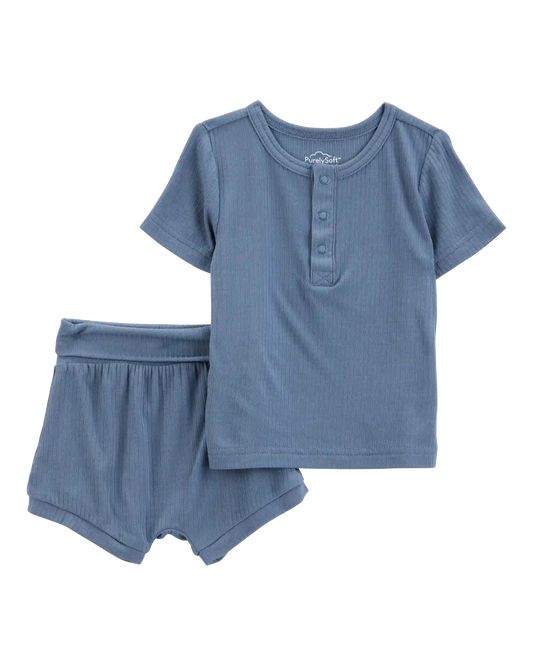 Baby Boy 2-Piece PurelySoft Outfit Set - Navy