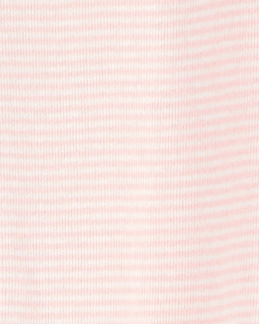 Baby Girl 2-Pack 2-Way Zip Cotton Sleep & Play Pajamas - White/Pink