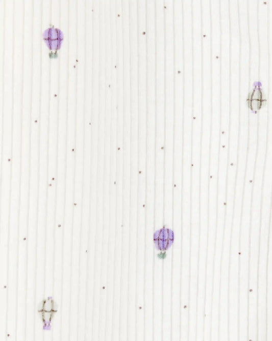 Baby Girl Air Balloon 2-Way Zipper Textured Sleep and Play