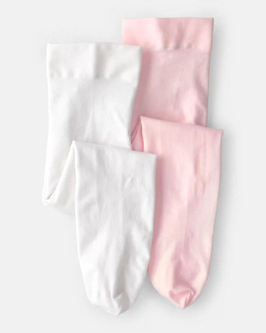 Baby Girl 2-Pack Tights - Pink/White