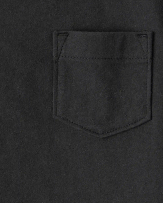 Baby Solid Short-Sleeve Pocket Tee - Black