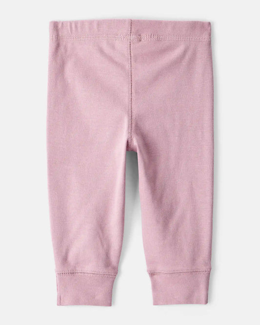 Baby Girl 2-Pack 100% Cotton Pull-On Pants - Blue/Pink
