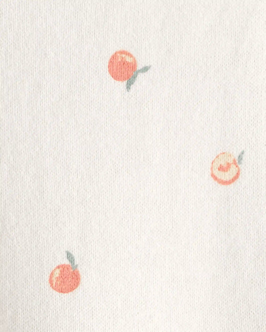 Baby Girl Peach Romper - Ivory