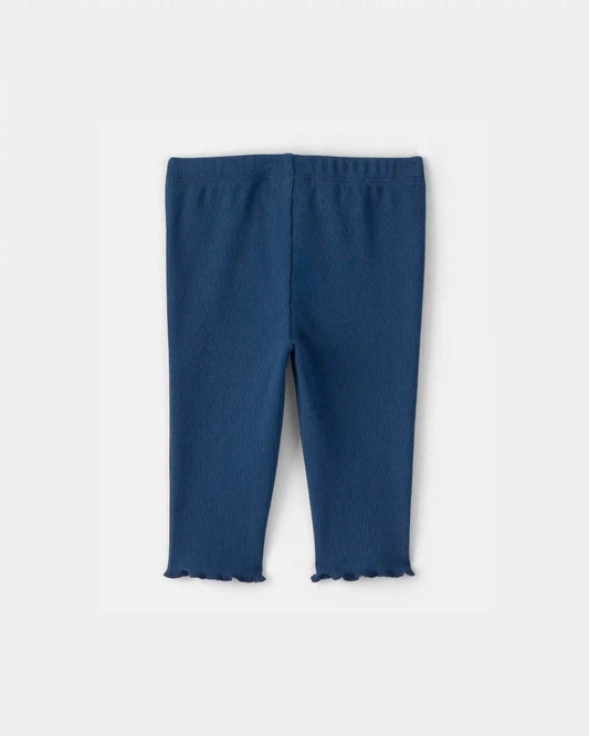 Baby Girl Rib Pants - Navy Blue