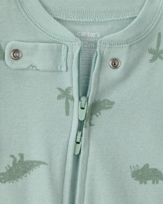 Baby Dinosaur 100% Cotton Snug Fit 1-Piece Pajama - Green