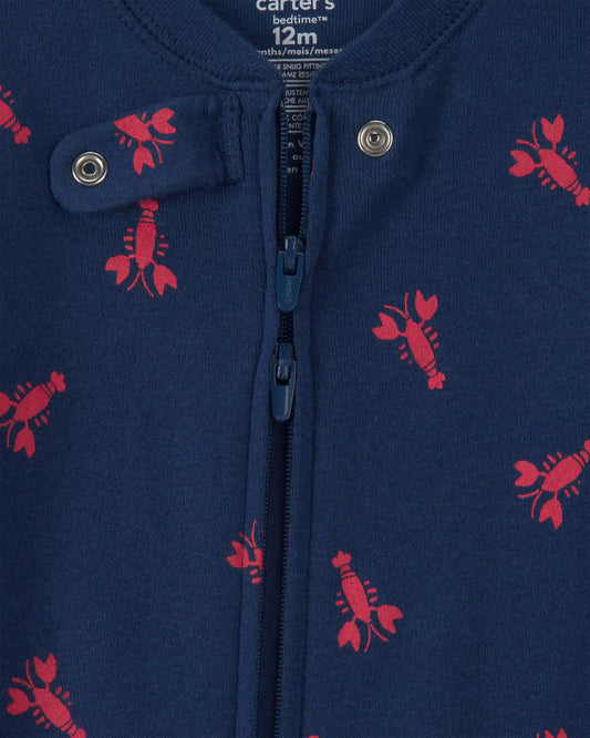 Baby Boy Lobster 100% Cotton Snug Fit 1-Piece Pajama - Blue