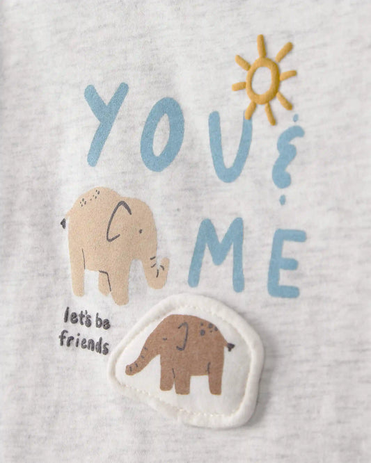 Baby 'Let's Be Friends' Graphic Tee - Grey