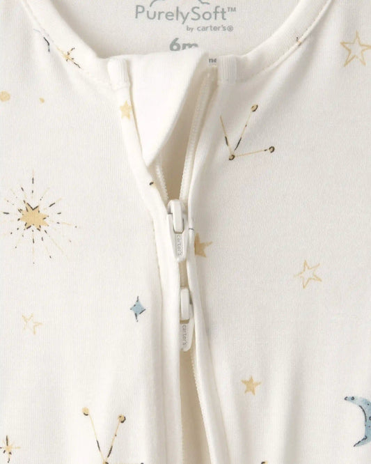 Baby Constellation 2-Way Zip PurelySoft Sleep & Play Pajama - Cream