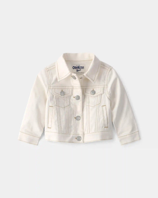 Baby Girl Twill Jacket - Ivory