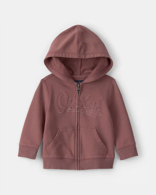 Baby Boy OshKosh Logo Zip-Up Hoodie - Brown