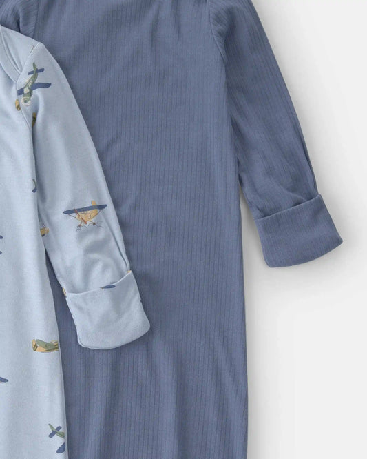 Baby Boy 2-Pack Plane PurelySoft Sleeper Gowns - Blue