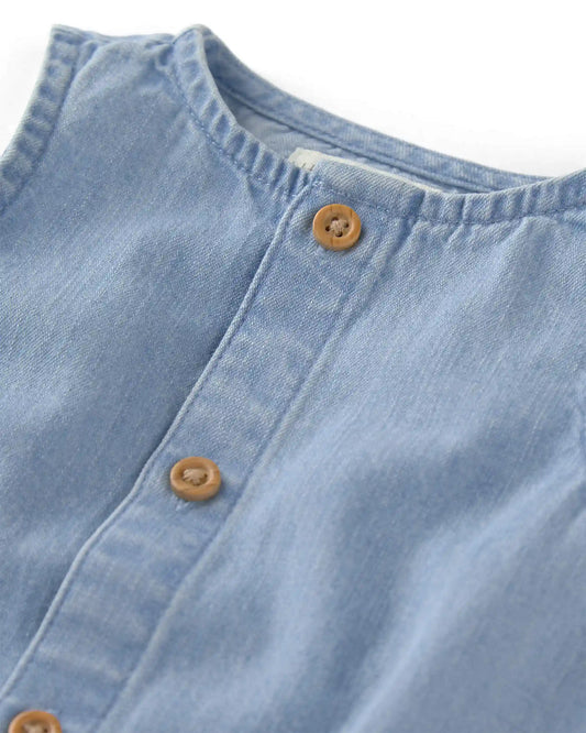 Baby Organic Cotton Chambray Romper