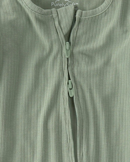 Baby 2-Way Zip PurelySoft Sleep & Play Pajama - Green