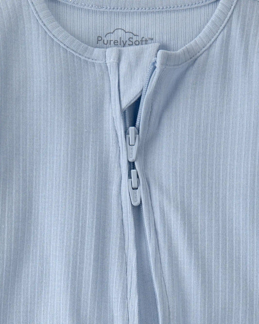 Baby Boy 2-Way Zip PurelySoft Sleep & Play Pajama - Blue