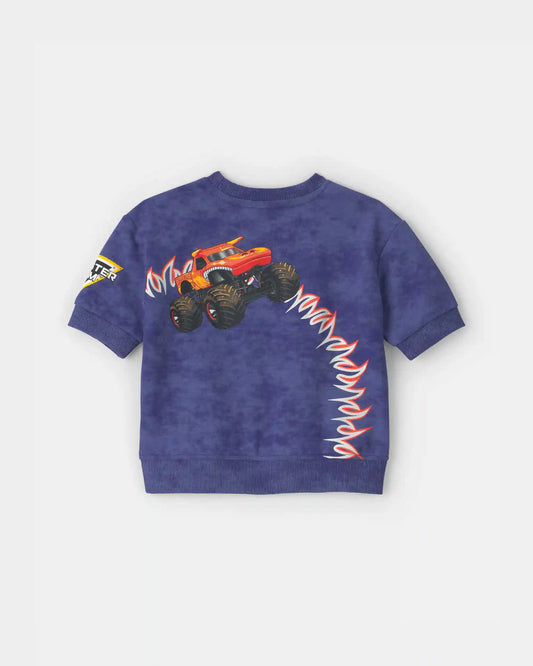 Baby Boy 2-Piece Monster Truck French Terry Top & Short Set - Blue