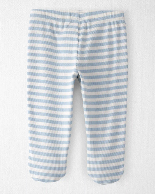 Baby Organic Cotton Footed Pants in Stripes
