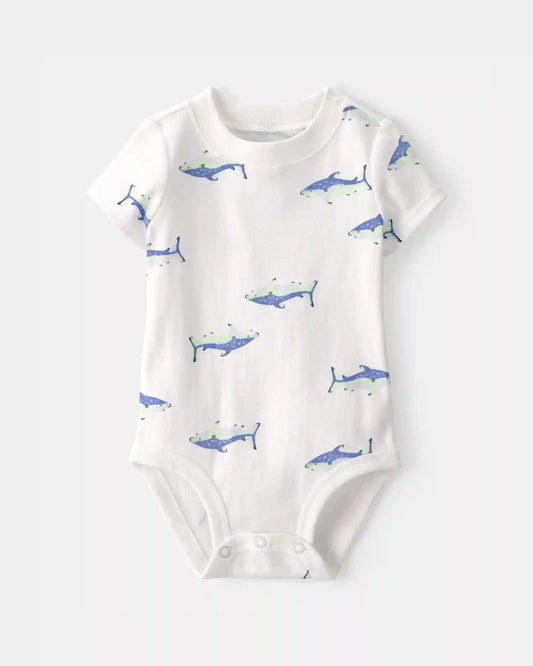 Baby Boy 3-Piece Shark Striped Outfit Set - Blue/White