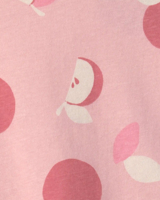 Baby Girl Apple Relaxed Peplum Top - Pink