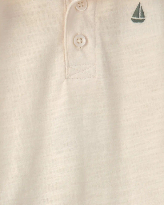 Baby Boy 2-Piece Polo Shirt & Short Set - Cream/Green
