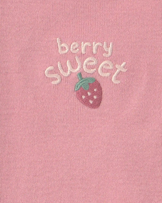 Baby Girl 3-Piece Strawberry Bodysuit & Pant Set - Pink