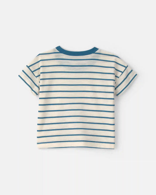 Baby Boy 2-Piece Striped Short-Sleeve Top & Pant Set