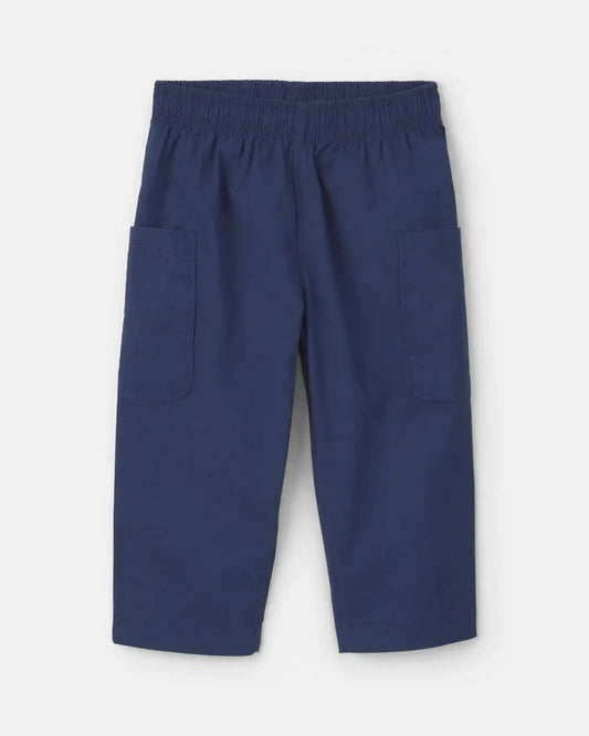 Baby Boy 2-Piece Chambray Short-Sleeve Top & Pant Set - Cream/Blue