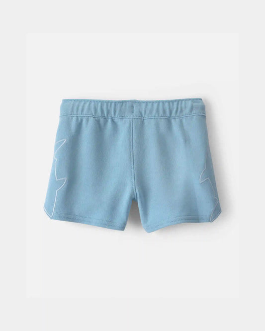 Baby Boy Shark French Terry Shorts - Blue