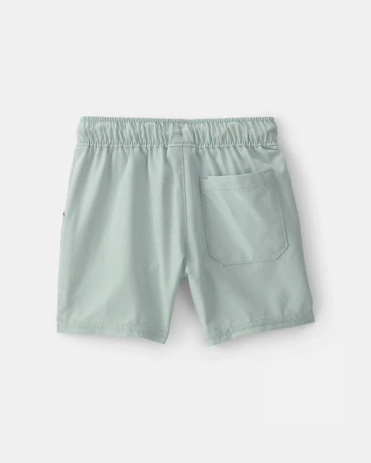 Baby Boy Poplin Drawstring Utility Shorts - Green
