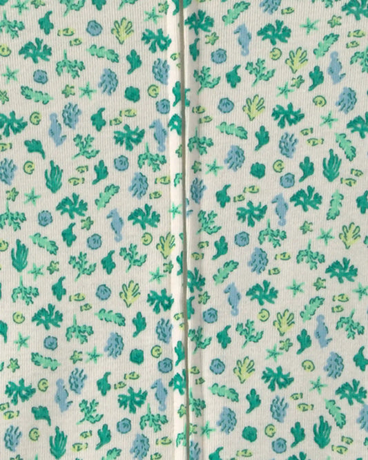 Baby Girl Floral 100% Cotton 1-Piece Romper Pajama - Green