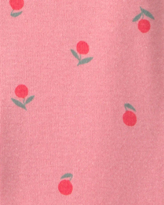 Baby Girl Fruit 100% Cotton 1-Piece Romper Pajama - Pink