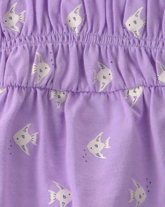 Baby Girl 3-Piece Fish Top & Short Set - Purple