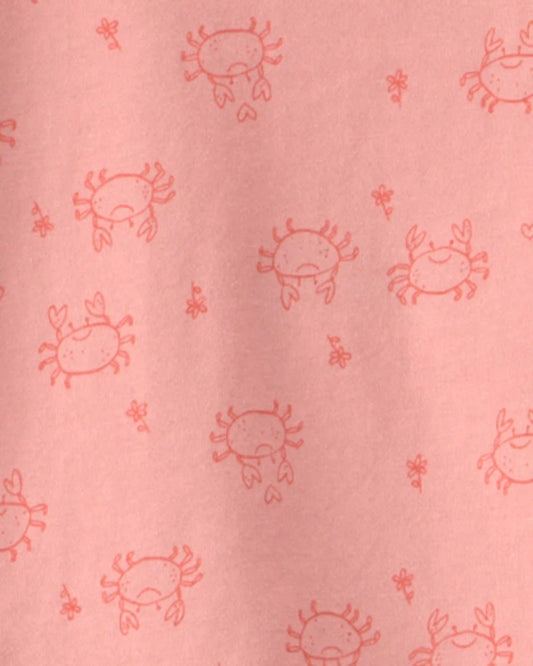 Baby Girl 4-Piece Crab Top & Short Set - Pink