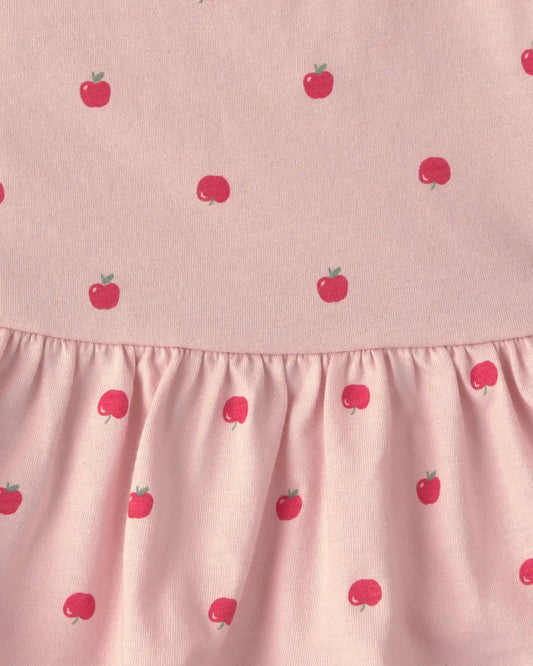 Baby Girl 2-Piece Apple Bodysuit & Pant Set - Pink