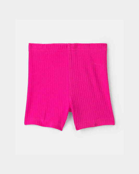 Baby Girl Ribbed Bike Shorts - Pink