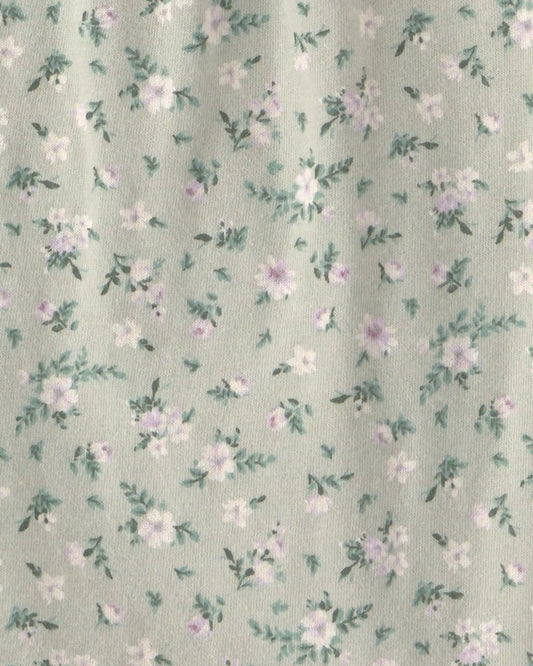 Baby Girl Floral Short-Sleeve Bodysuit - Green
