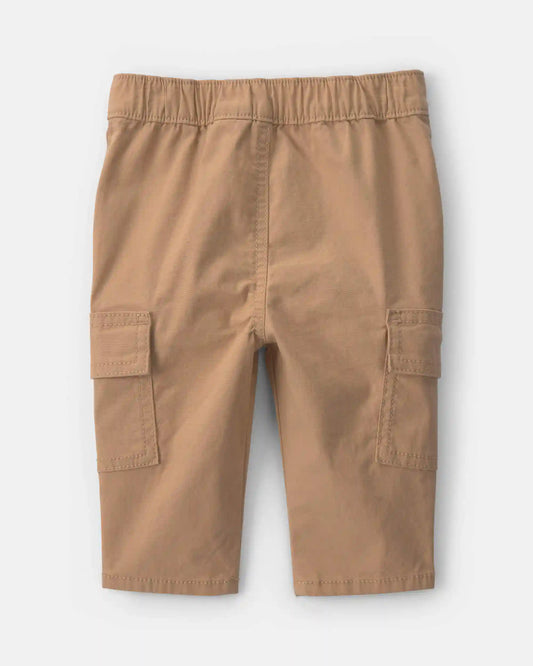 Baby Boy Wide-Leg Cargo Pants - Khaki