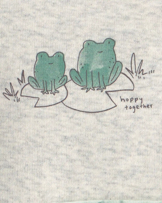 Baby 3-Piece Frog Bodysuit & Pant Set - Green/Grey